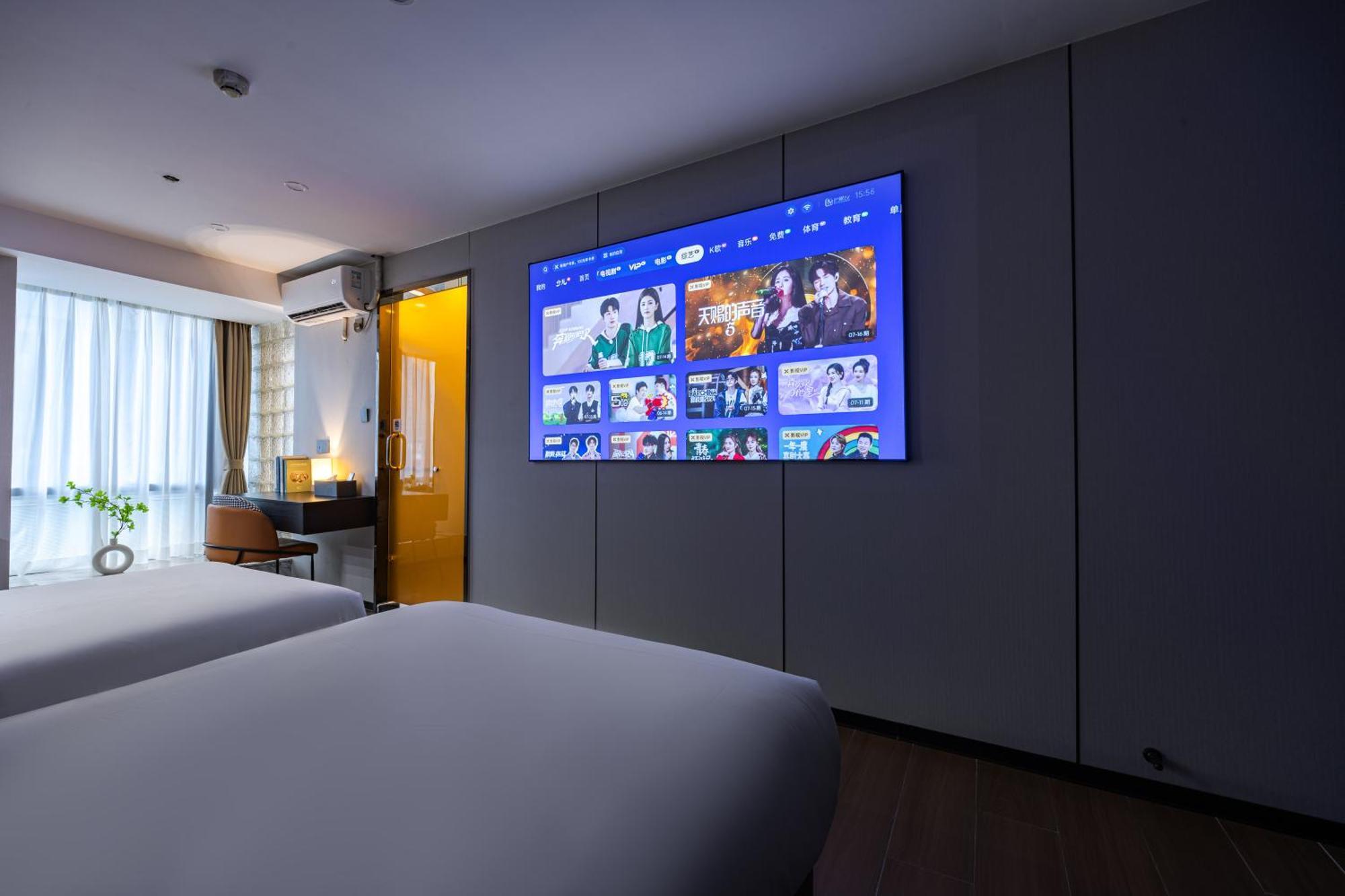 Yu Manju High-Floor Huge-Screen Audiovisual Hotel-Guangzhou Tower Zhujiang New Town Sports West Road Branch المظهر الخارجي الصورة
