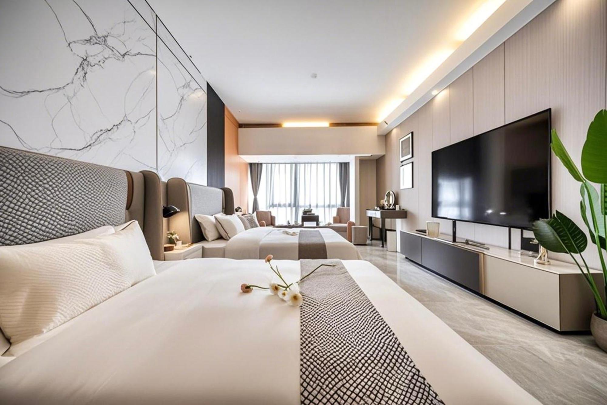 Yu Manju High-Floor Huge-Screen Audiovisual Hotel-Guangzhou Tower Zhujiang New Town Sports West Road Branch المظهر الخارجي الصورة